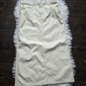 Free People Elegant Leather Cream Women's Skirt